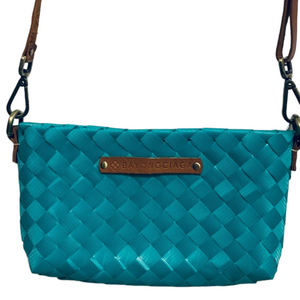 Bayongciaga crossbody leather strap Bag turquoise